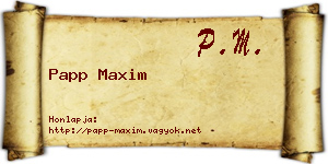 Papp Maxim névjegykártya
